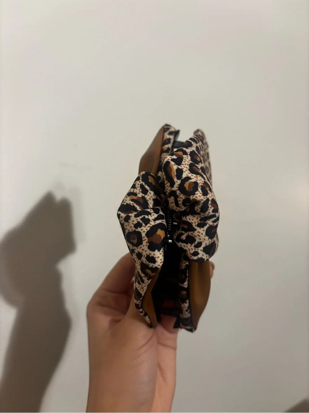 Leopard & Brown Leather Hair Claw